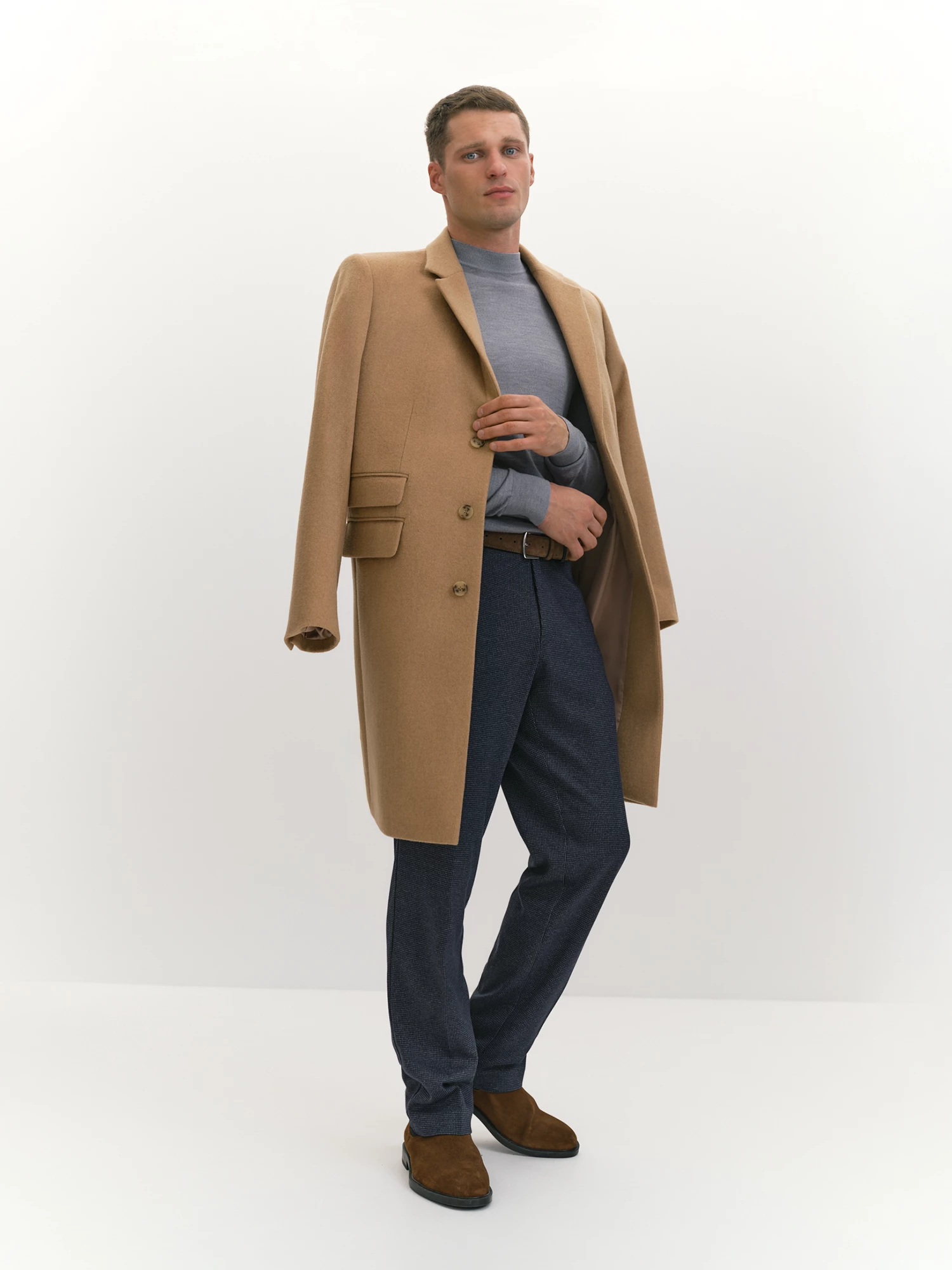 Классическое шерстяное пальто прямого силуэта 20line арт. IPD0018