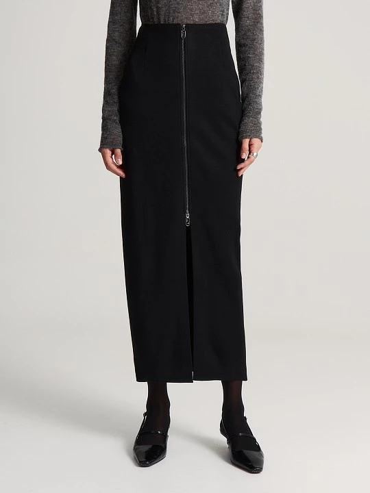 Прямая юбка из смесового трикотажа с шерстью Elis арт. SK0571K
