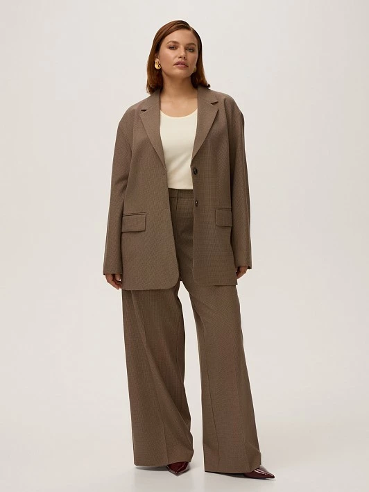 Однобортный пиджак из вискозной ткани с поясом Lalis арт. JC017151