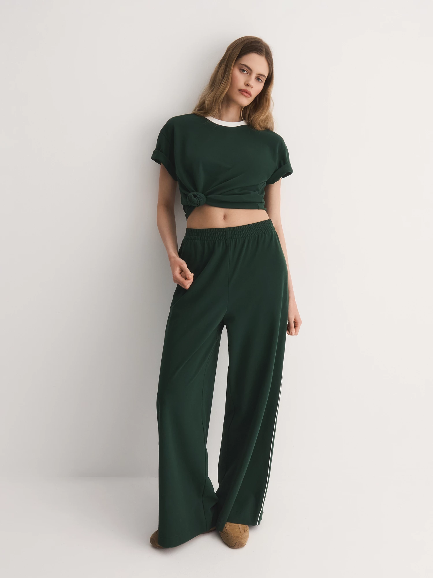 Брюки из хлопкового трикотажа с лампасами Elis арт. TR0409K5P