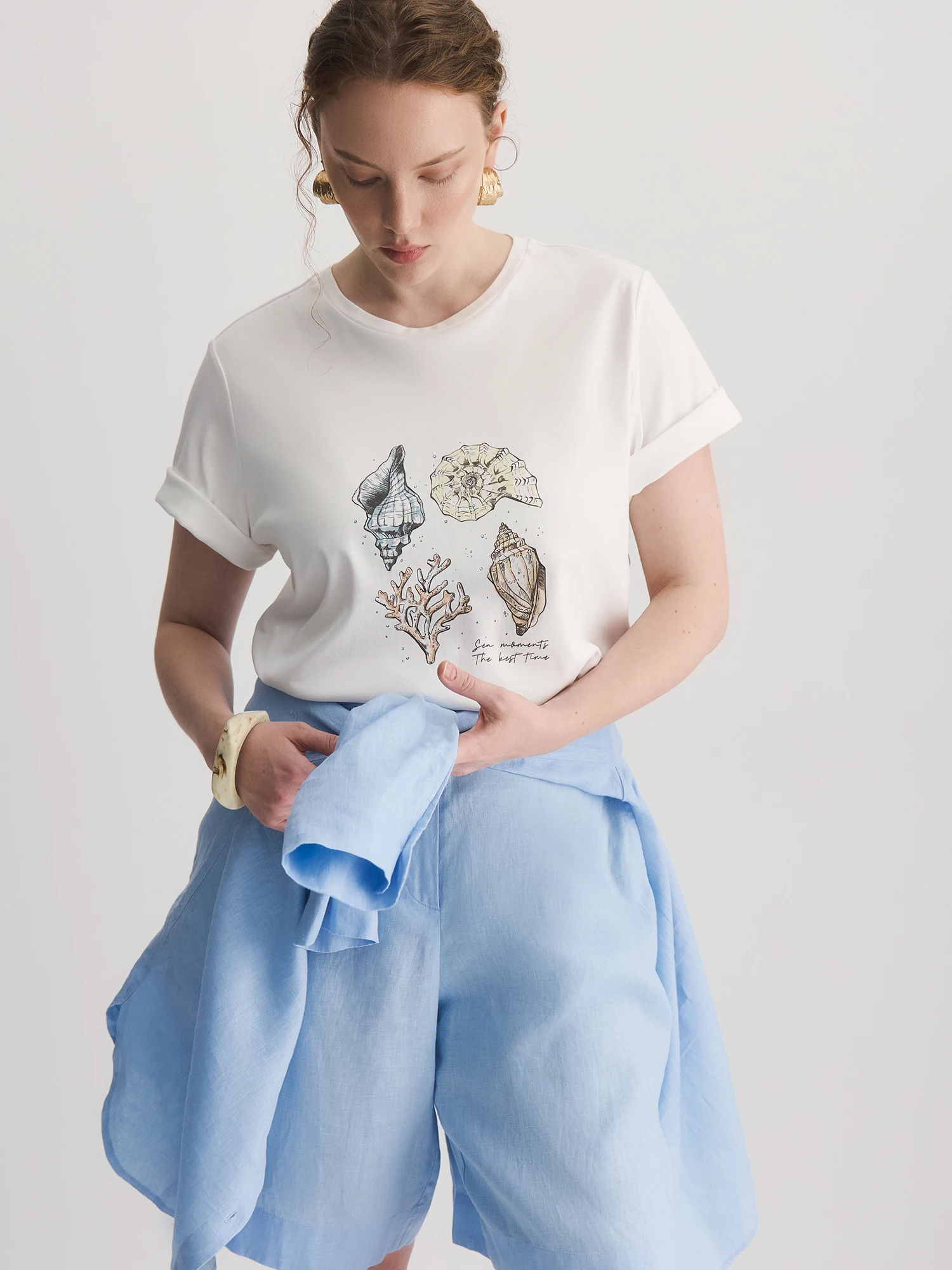 Футболка из хлопкового трикотажа с принтом Lalis арт. TS0125K5R