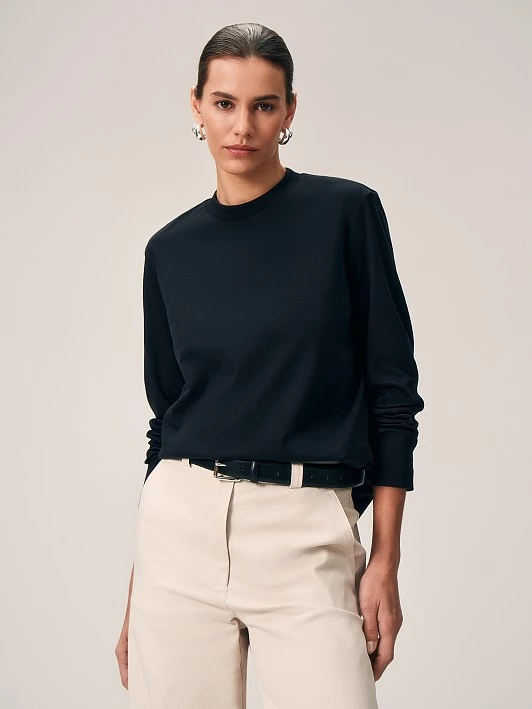 Трикотажный лонгслив из хлопка Elis арт. LS0002K