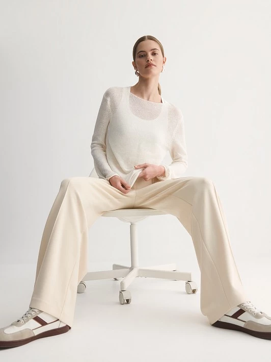 Брюки со стрелками из мягкого вискозного пике Elis арт. PT0008K