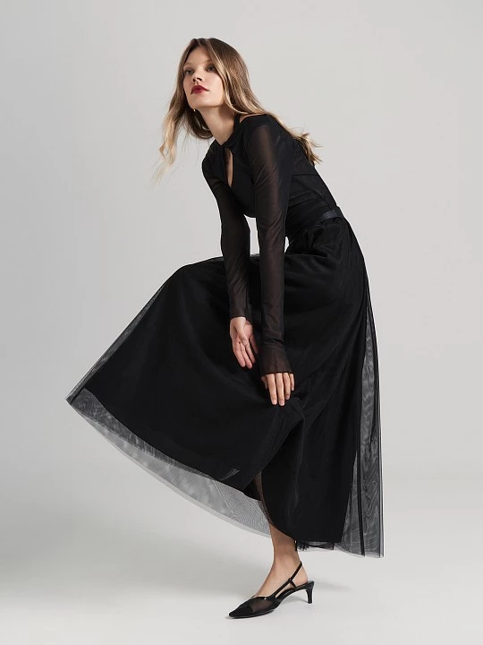 Юбка макси из мягкой сетки Elis арт. SK0608