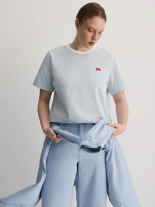 Хлопковая футболка в морском стиле Lalis арт. TS0199KR