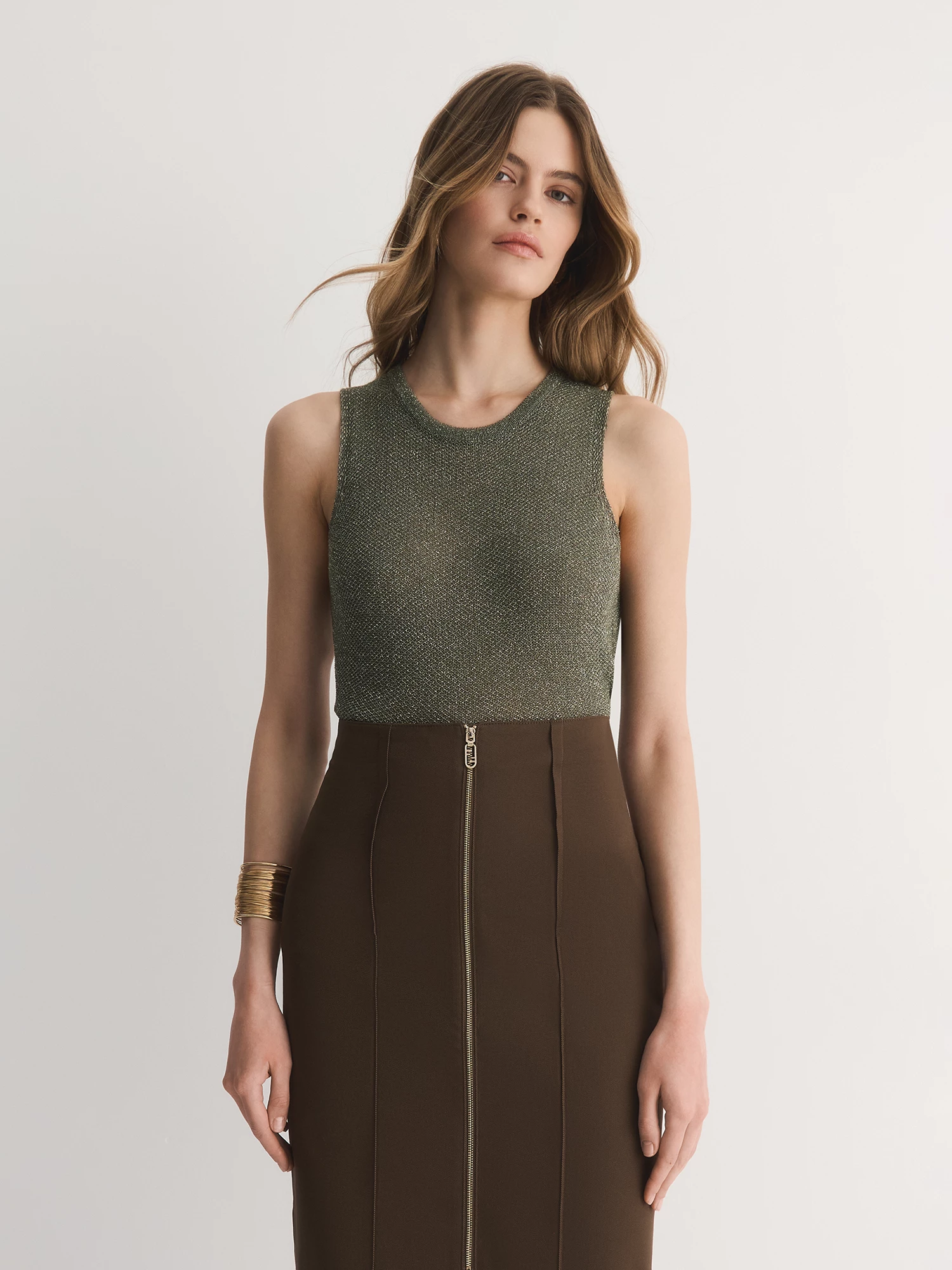 Прямой топ из хлопковой пряжи Elis арт. TP0169VP