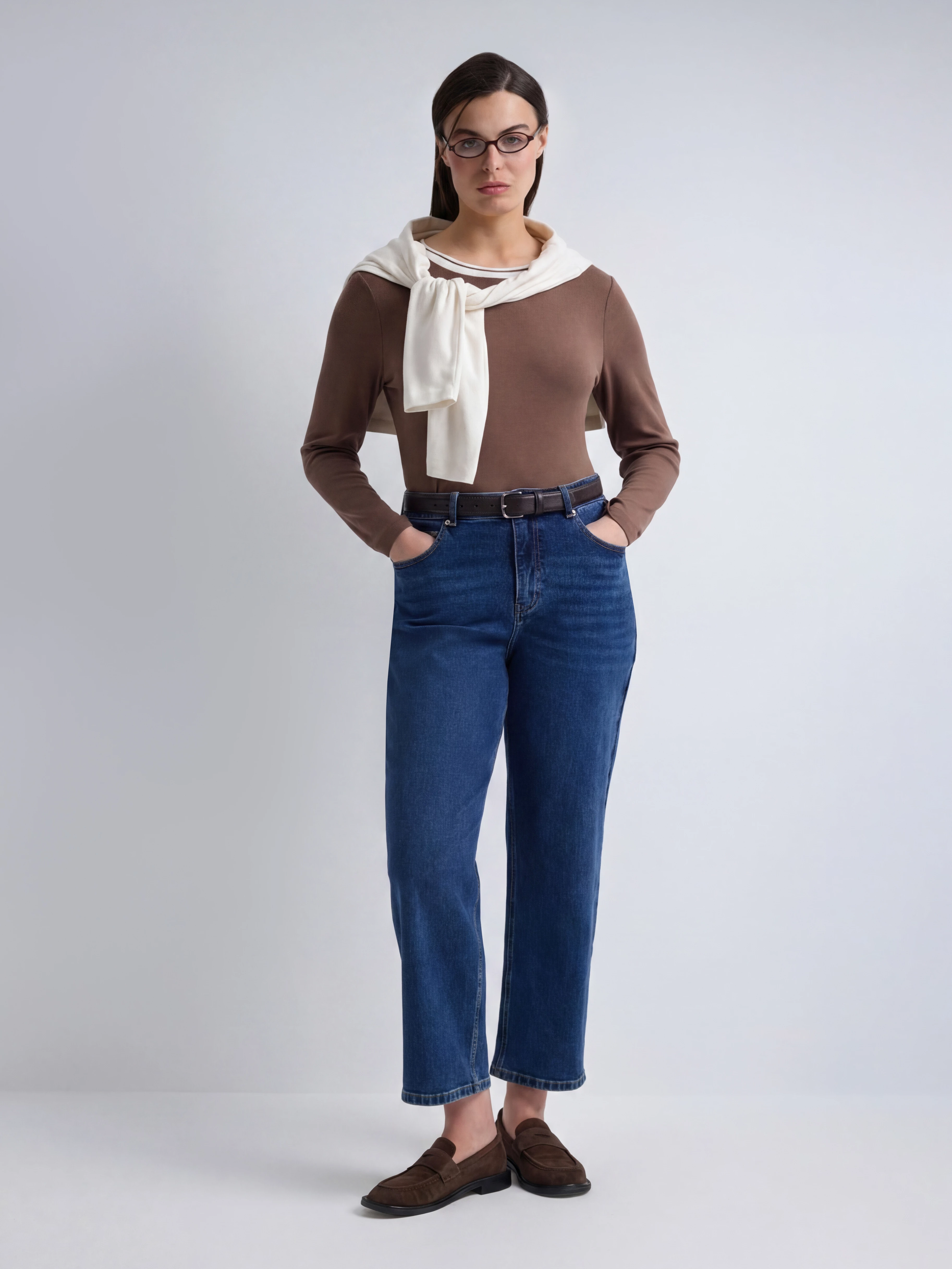 Трикотажный лонгслив с подвязом Lalis арт. LS0034K