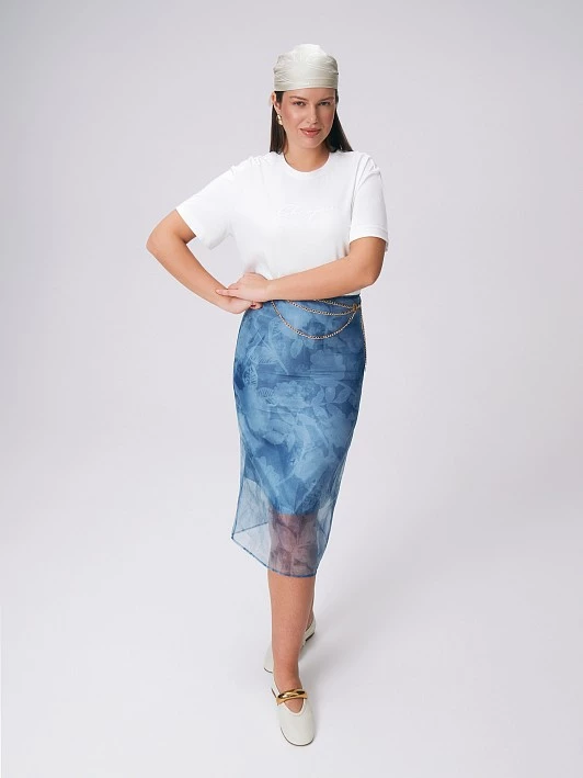 Футболка из мерсеризованного хлопка с лого-принтом Lalis арт. TS0112K