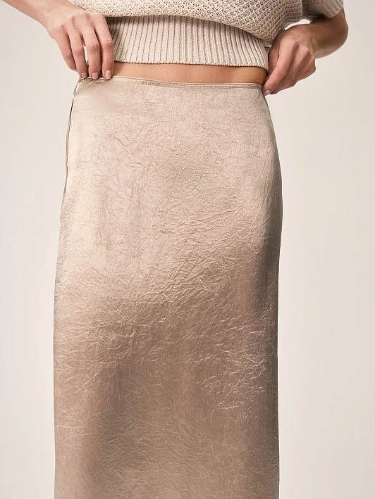 Юбка из ткани с атласным блеском и эффектом крэш Elis арт. SK0523