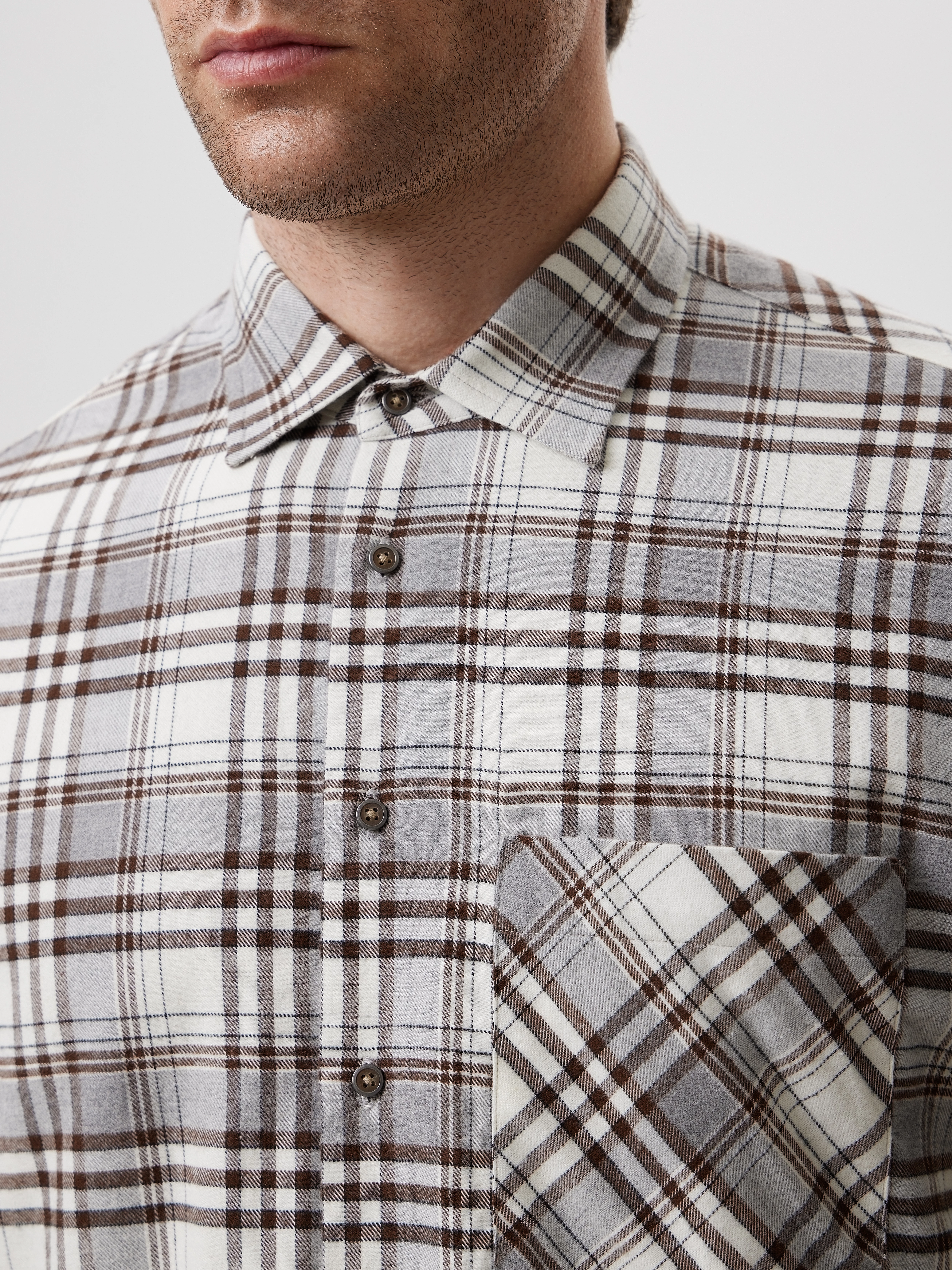 Рубашка стандартного кроя из хлопковой фланели 20line арт. IRU01185