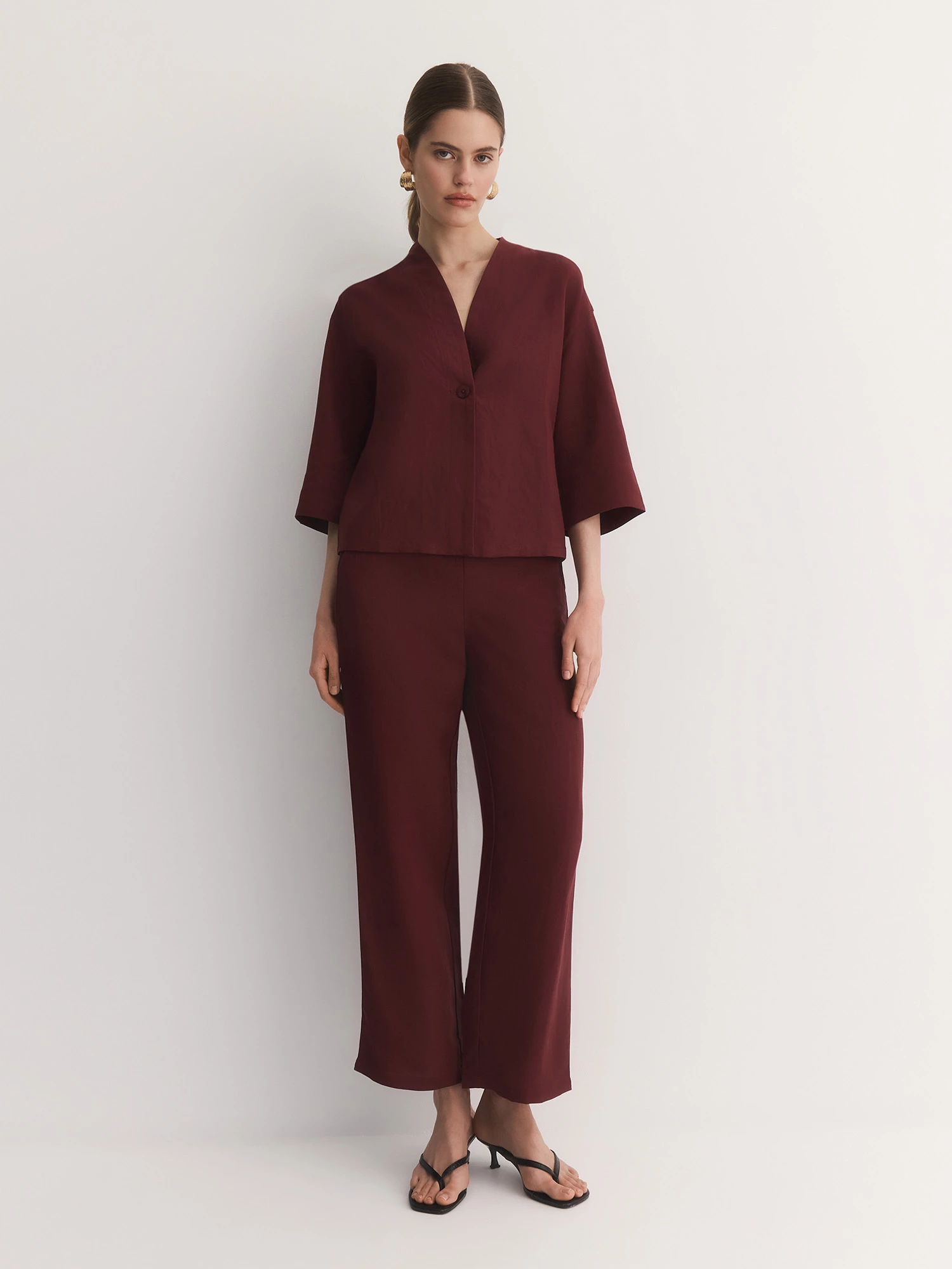 Свободные брюки изо льна и вискозы Elis арт. TR0737R