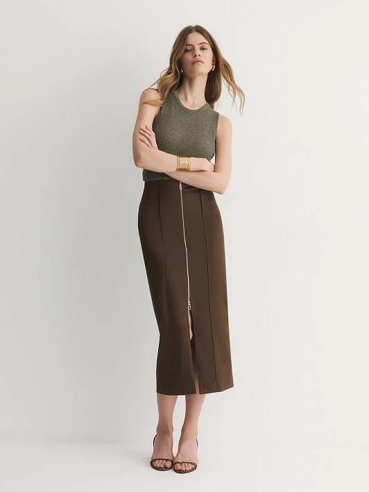 Юбка с застежкой на молнию и разрезом Elis арт. SK0513