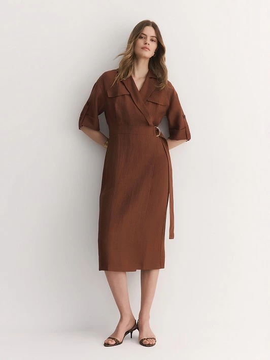 Платье на запах изо льна и вискозы Elis арт. DR0869