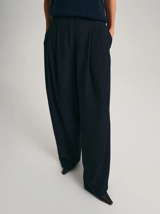 Прямые широкие брюки в классическом синем Elis арт. TR0475