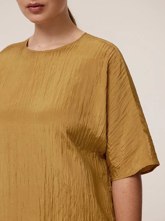 Блуза цвета охры с асимметрией Lalis арт. BL0088