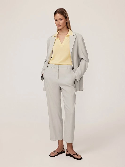 Укороченные брюки изо льна и вискозы Elis арт. TR0567