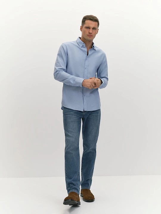 Рубашка slim из хлопковой ткани oxford 20line арт. IRU0128Y1N