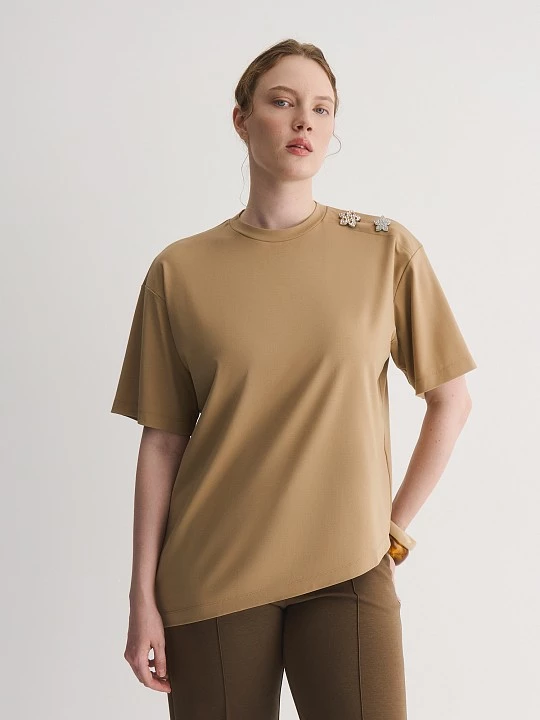 Футболка с сияющими брошами Lalis арт. TS0109K