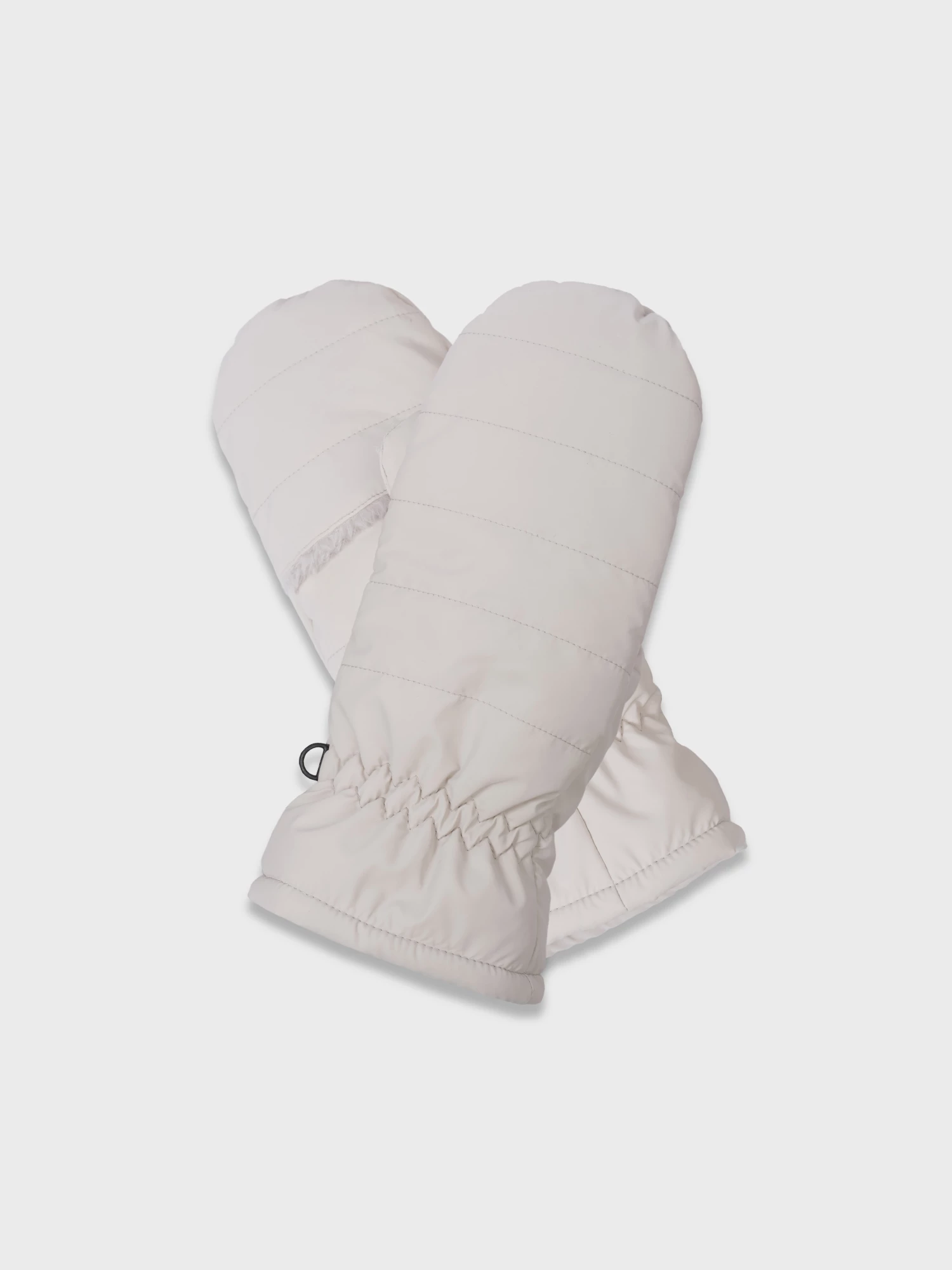 Дутые утепленные варежки кремового цвета Elis арт. MN0004