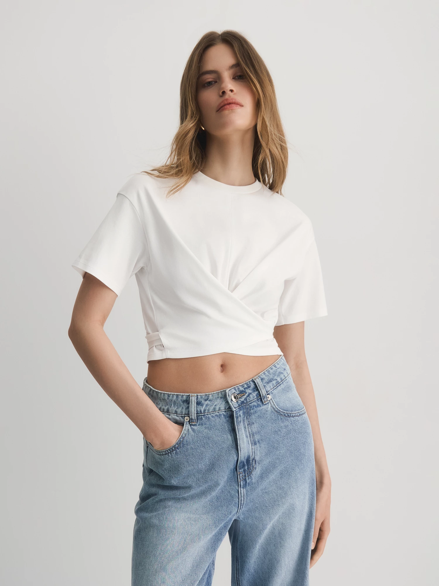 Блуза с запахом из 100% хлопка Elis арт. BL1851KR