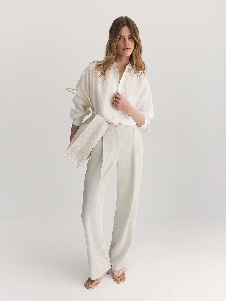 Блуза изо льна и вискозы с вышивкой пайетками Elis арт. BL15281