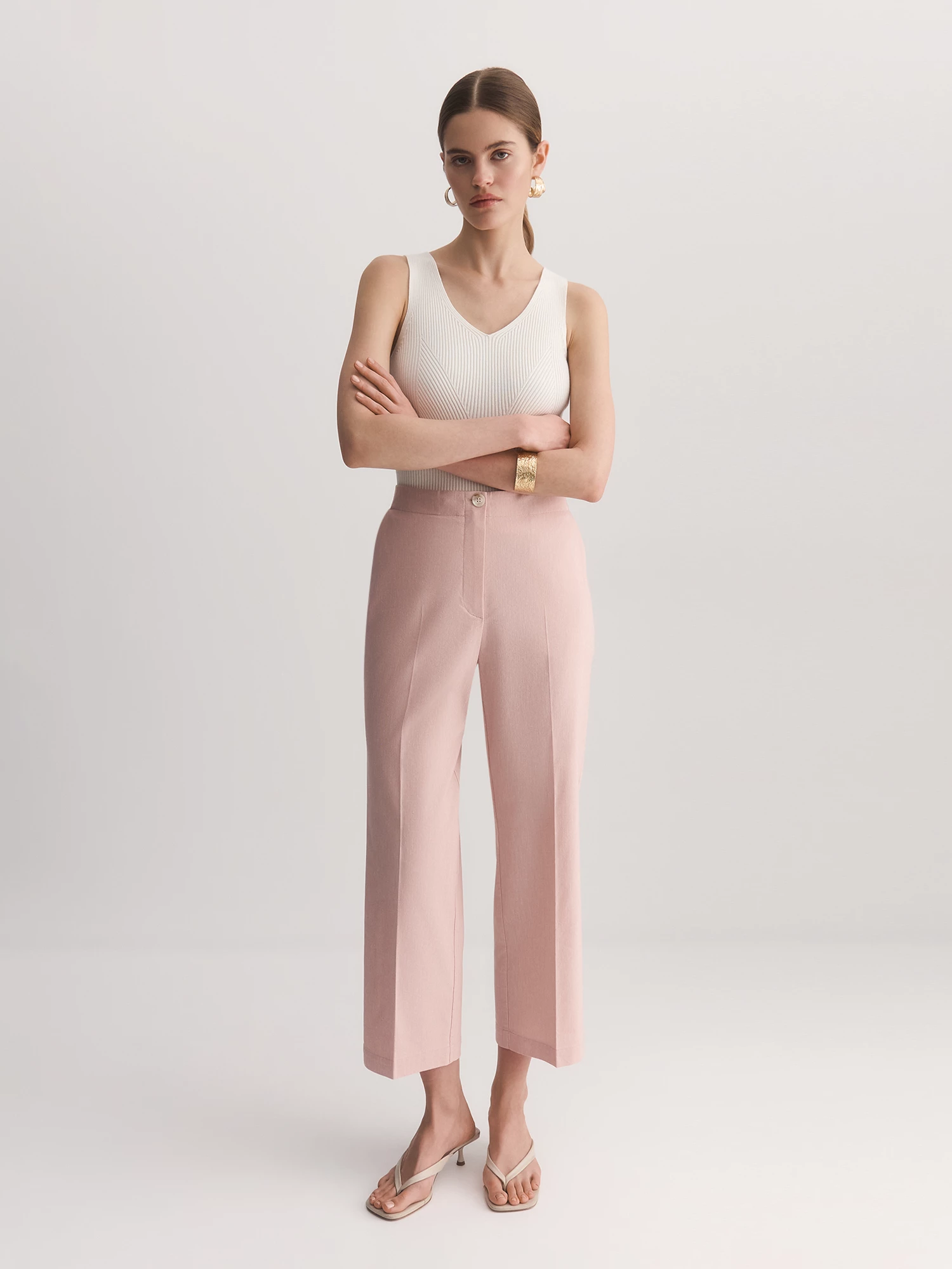 Прямые брюки из смесовой ткани Elis арт. TR07455P