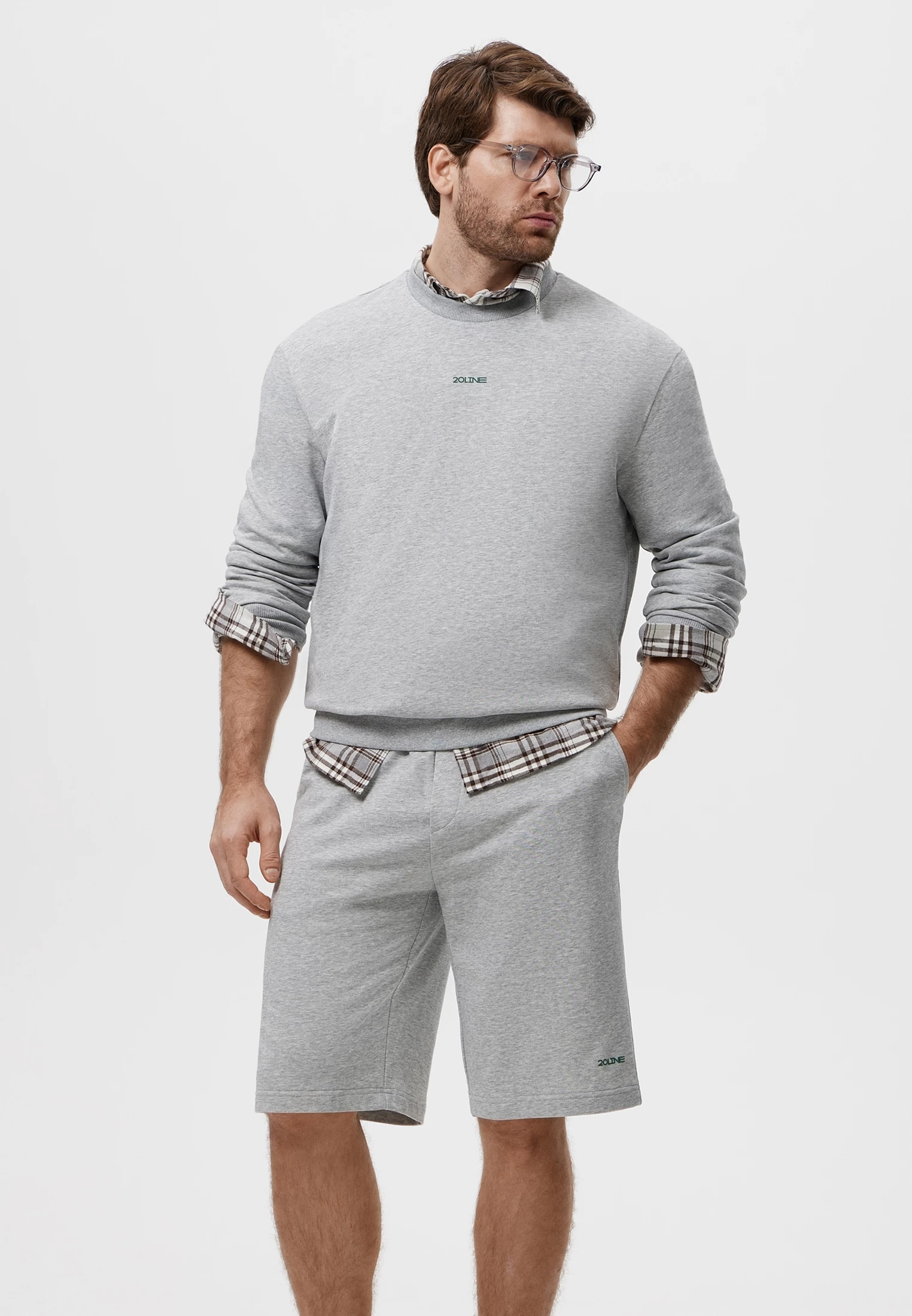 Шорты из хлопкового трикотажа с брендированным принтом 20line арт. ISS0001K