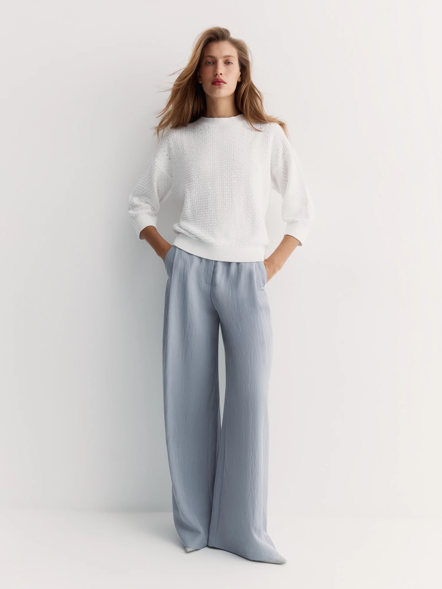 Джемпер из 100% хлопка с дизайнерским переплетением нитей Elis арт. JM0116V5