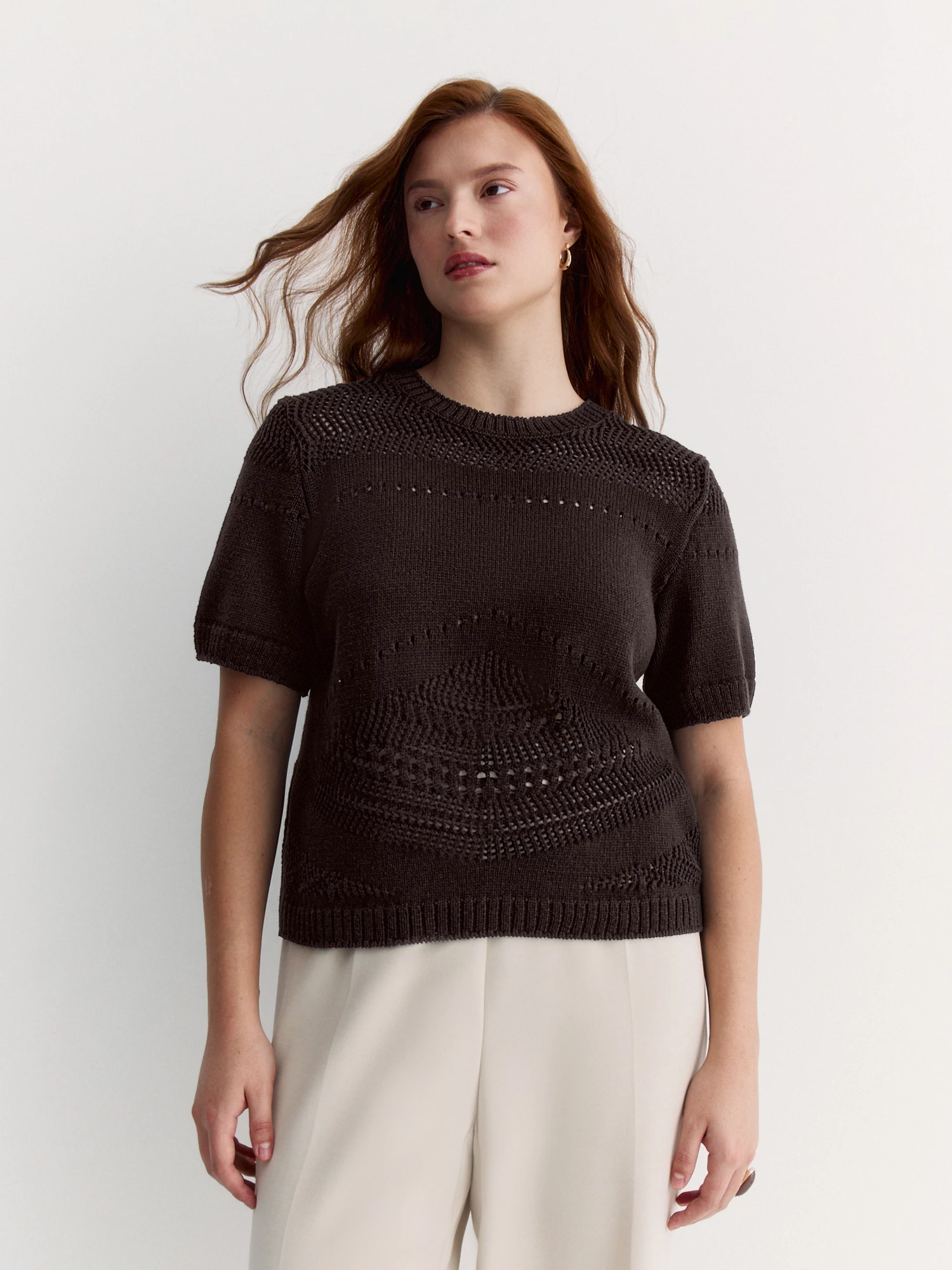 Ажурный джемпер с коротким рукавом Lalis арт. JM0310V51