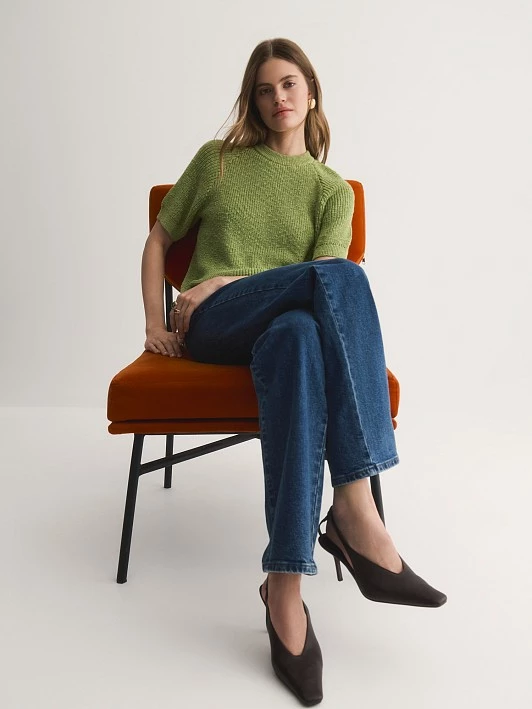 Прямые широкие джинсы с высокой посадкой Elis арт. DJ01725Y1