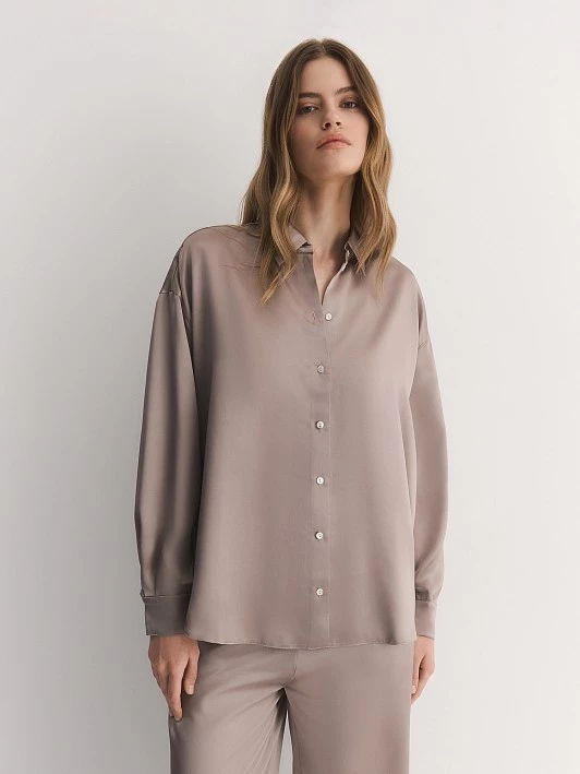 Блуза рубашечного кроя с атласным блеском Elis арт. BL152651