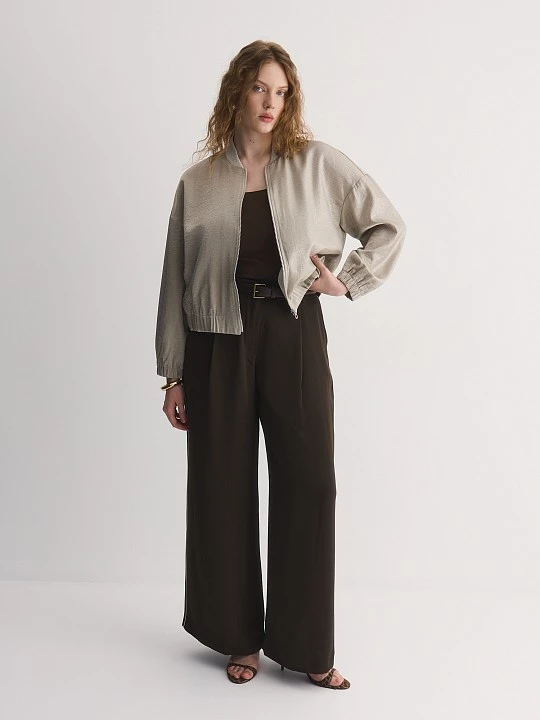 Бомбер с подвязами и эффектом крэш Lalis арт. BM0023