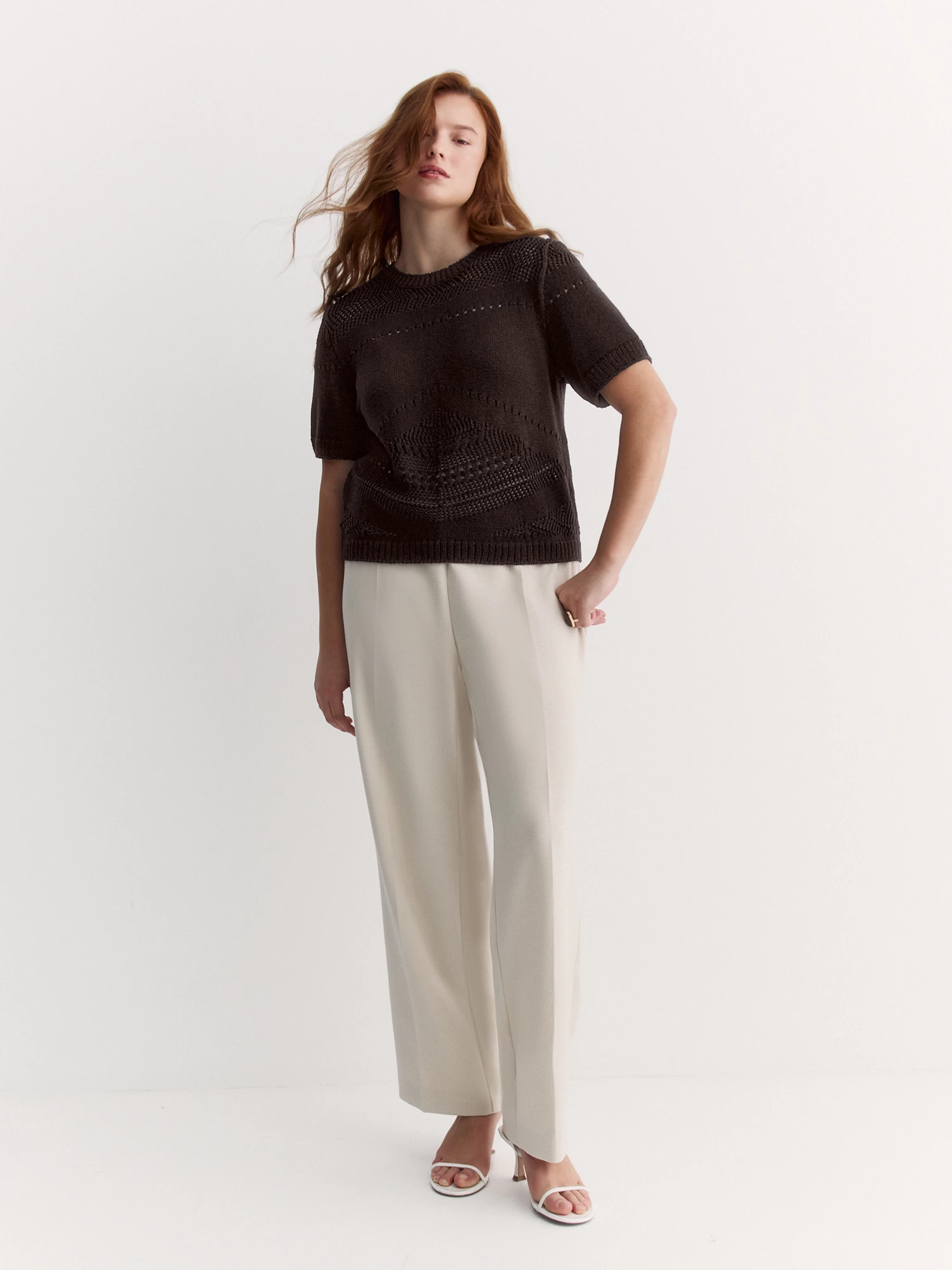 Ажурный джемпер с коротким рукавом Lalis арт. JM0310V51