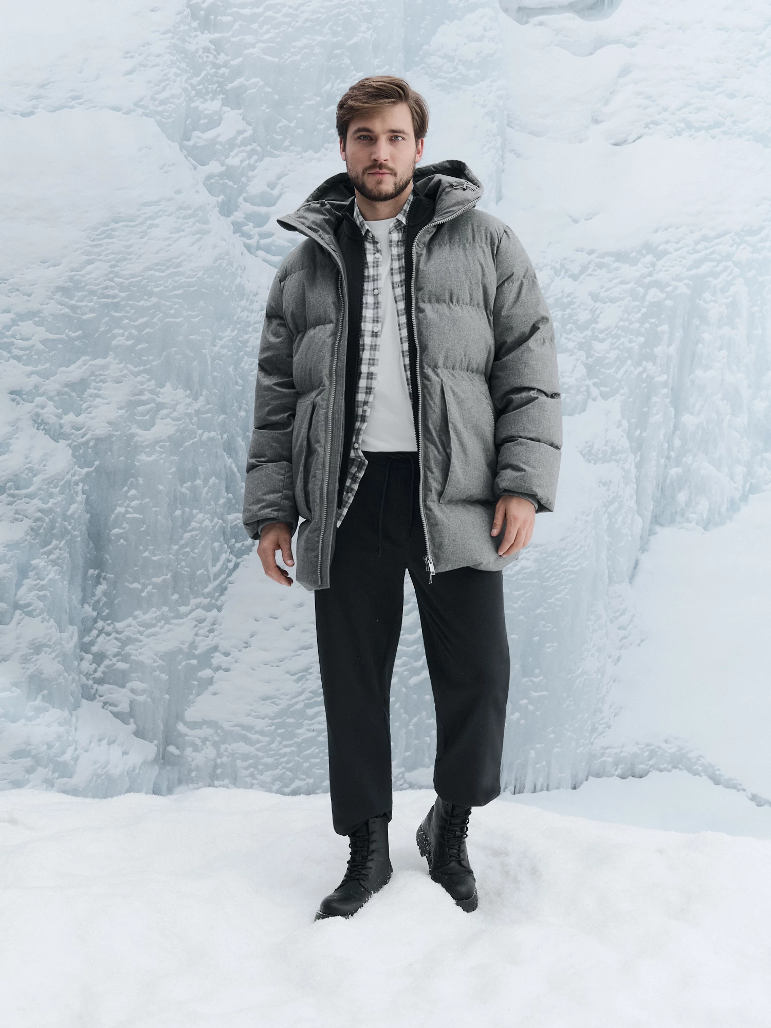 Удлиненная куртка из плащевки с визуальным эффектом текстиля 20line арт. IPH0039