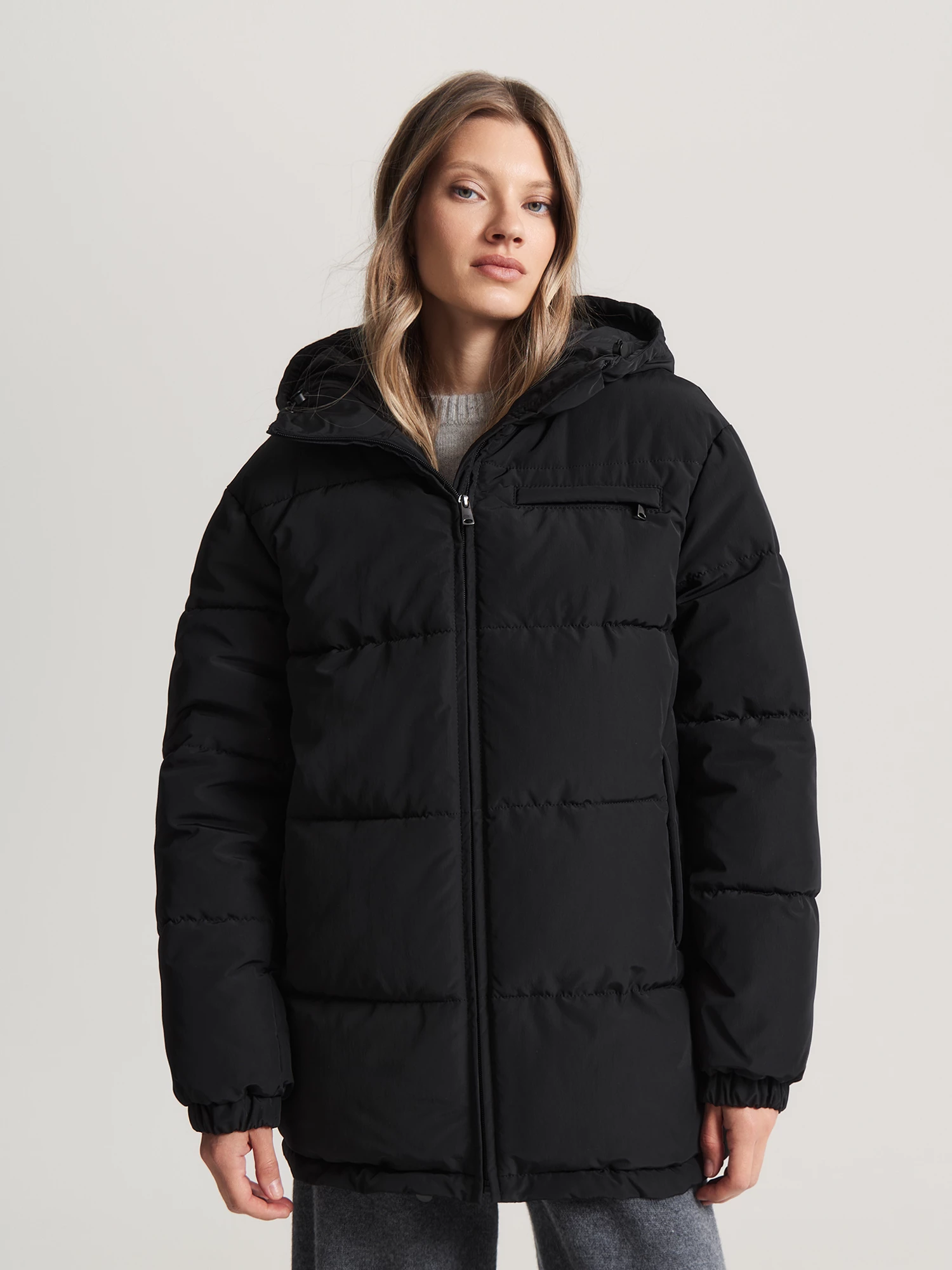 Короткий пуховик с капюшоном на молнии Elis арт. PH0052BR