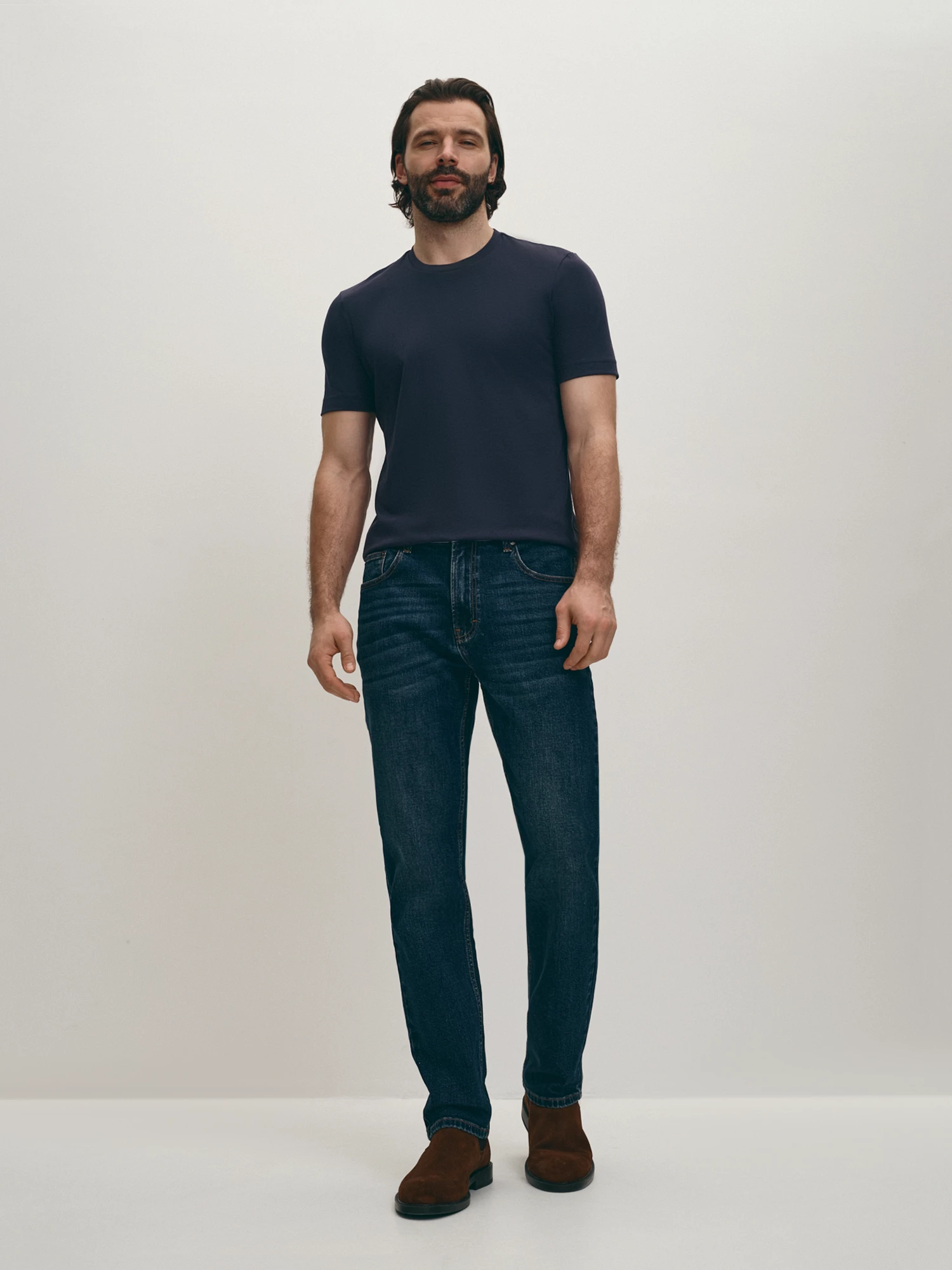 Джинсы 5 карманов полуприлегающего силуэта, с потертостями 20line арт. IDJ00365Y1