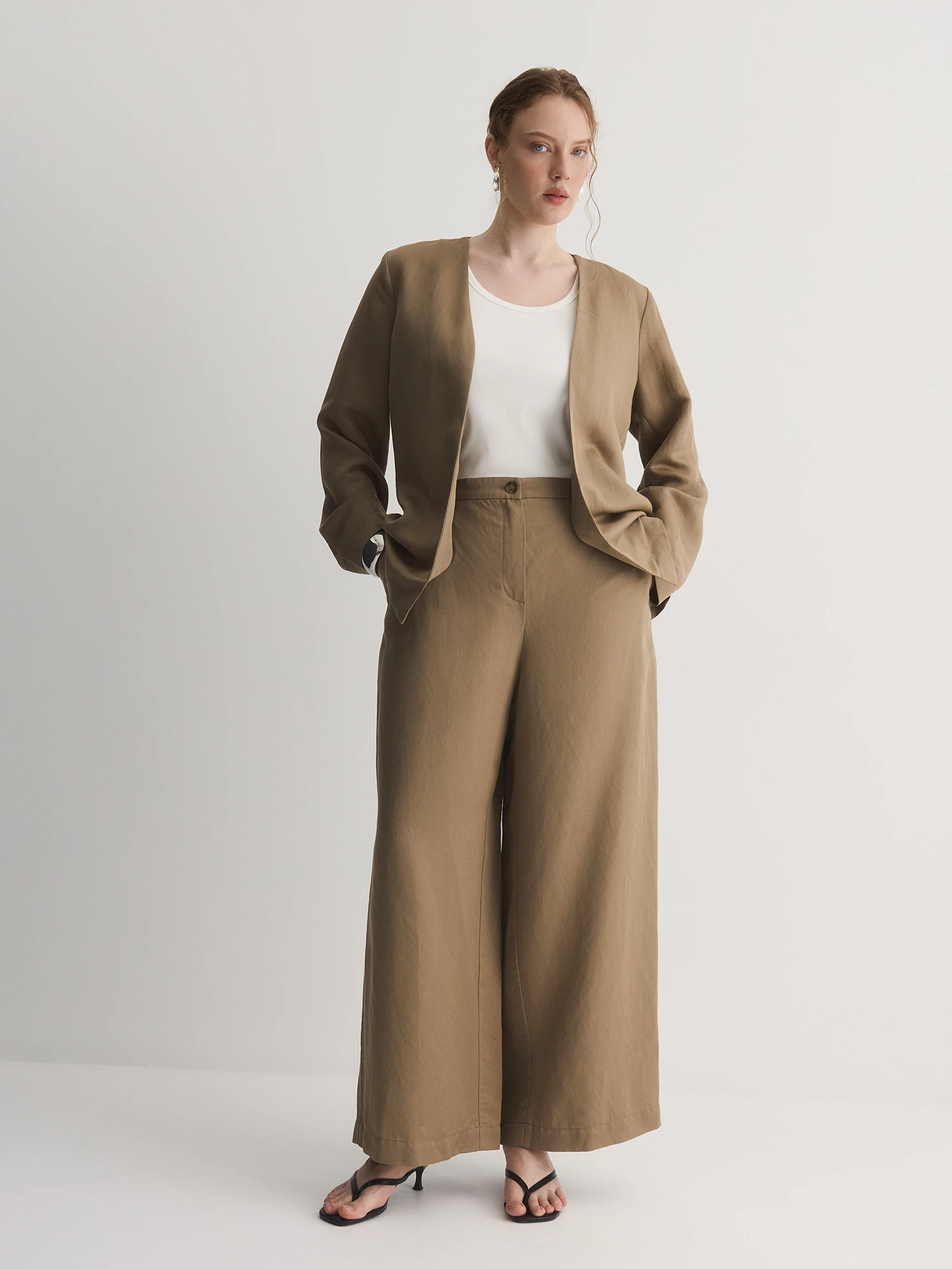 Прямые брюки изо льна и вискозы Lalis арт. TR05626