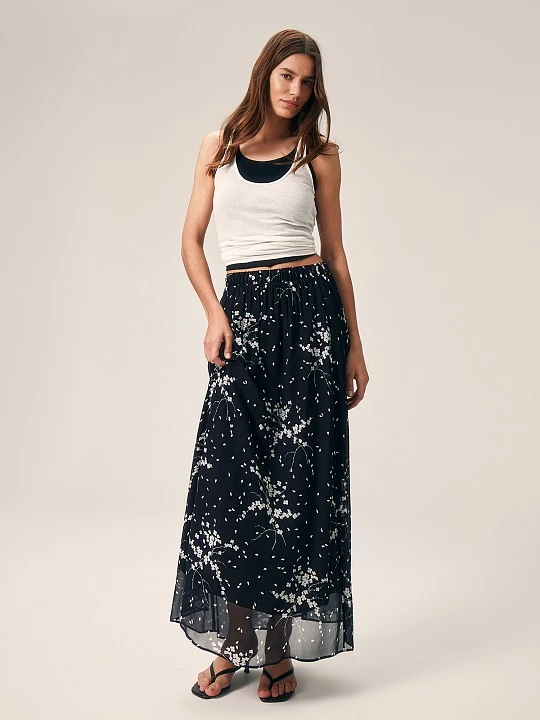 Юбка миди из вискозного шифона Elis арт. SK04235