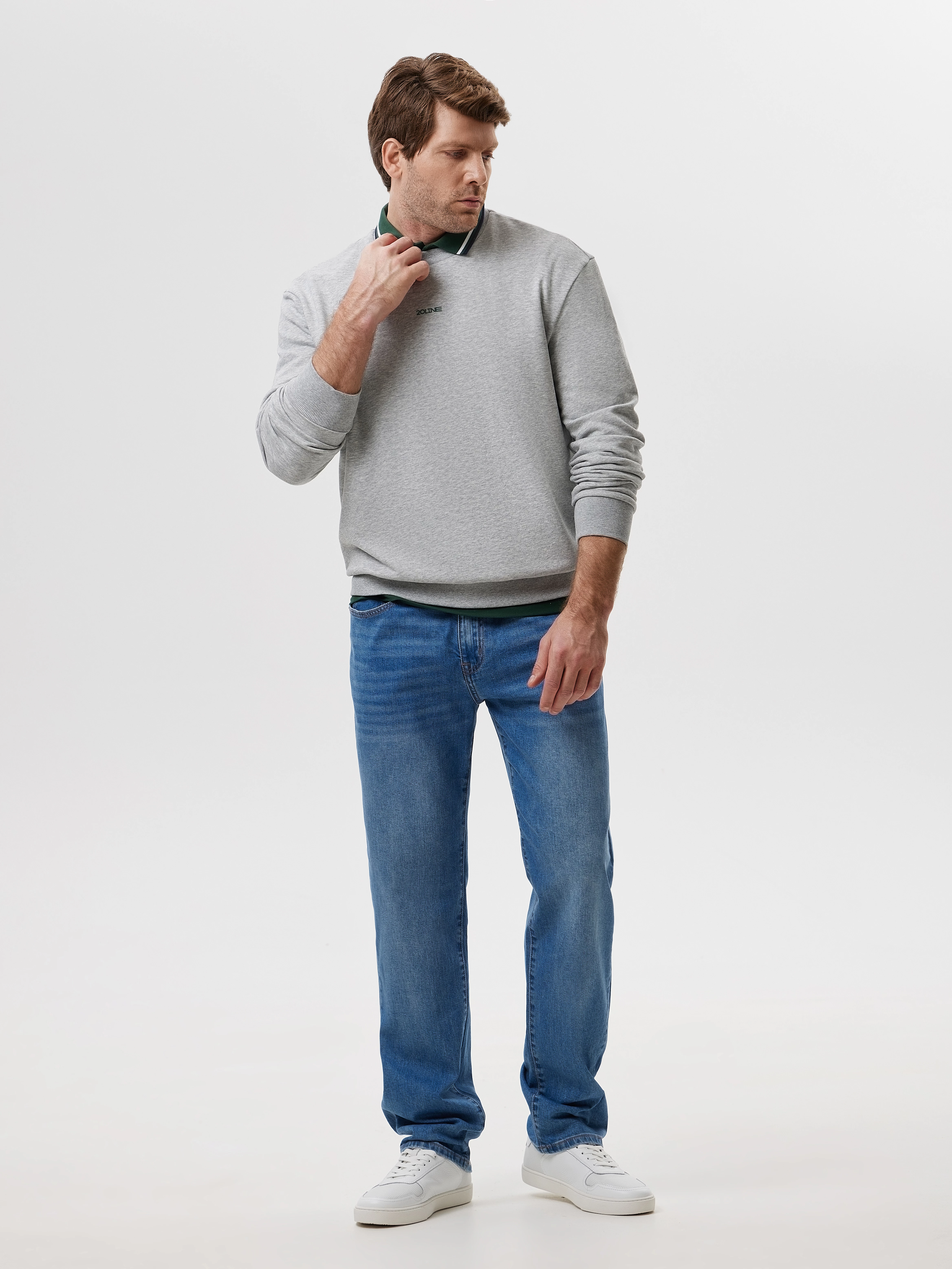 Свитшот из хлопкового трикотажа с брендированным принтом 20line арт. IBS0018K8