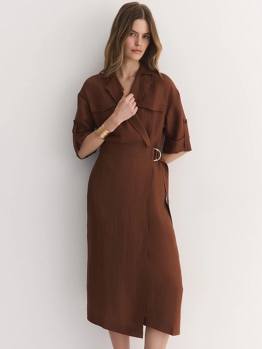 Платье на запах изо льна и вискозы Elis арт. DR0869