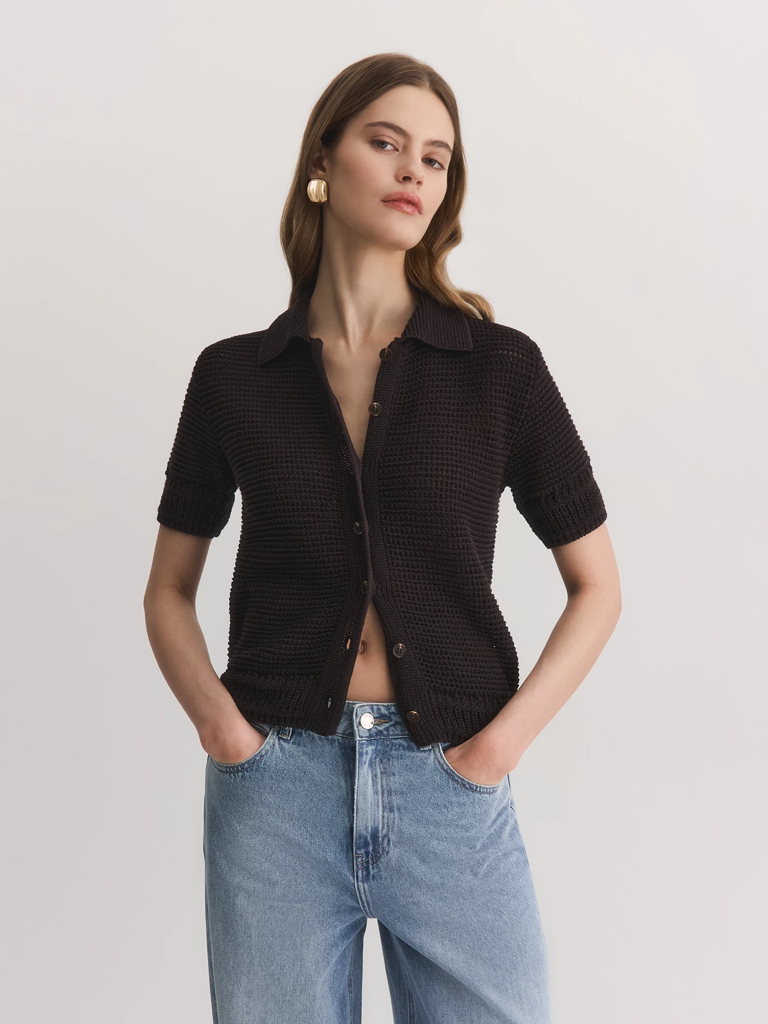 Ажурный кардиган с коротким рукавом Elis арт. CG0055V