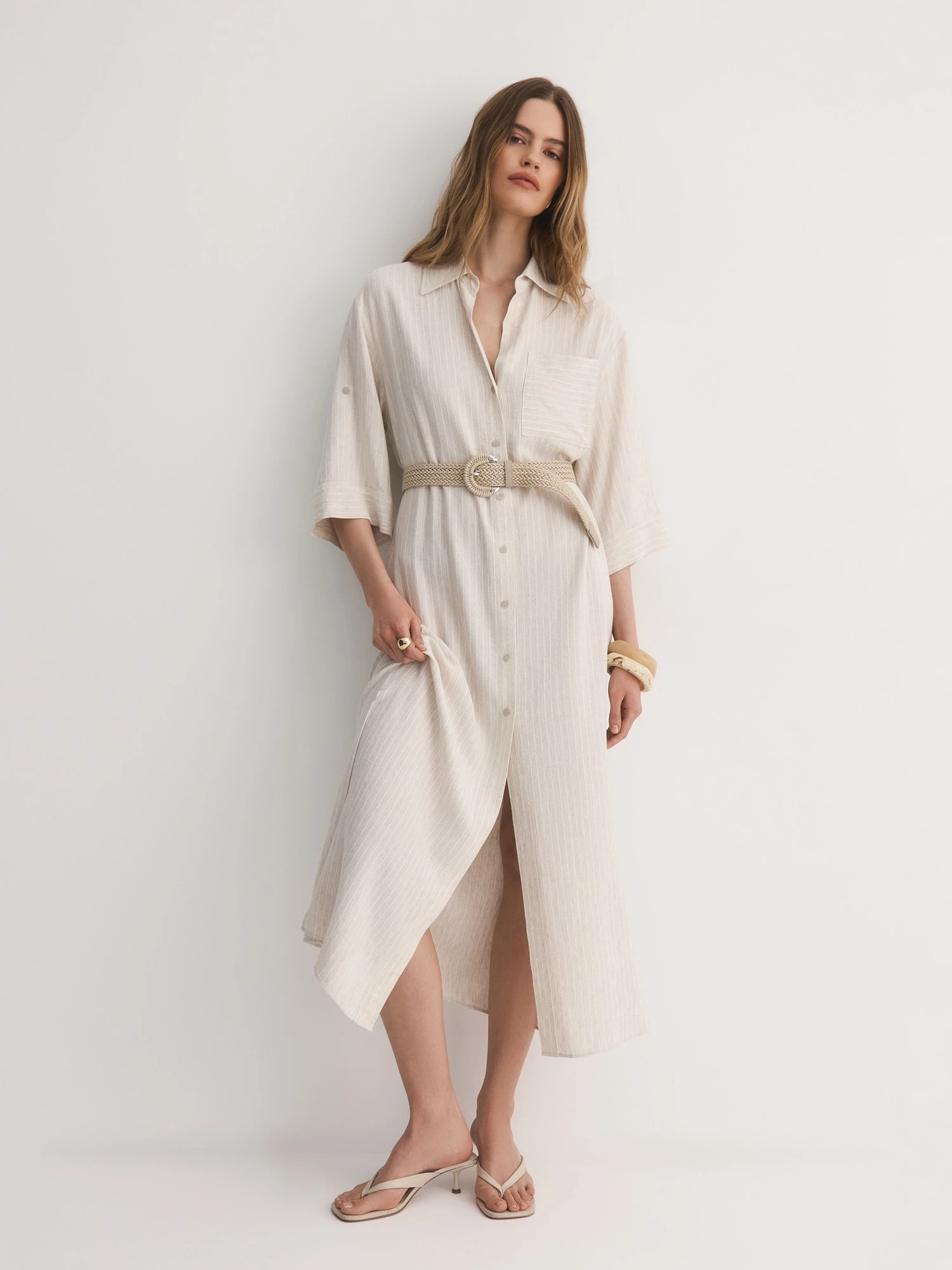 Платье-рубашка с плетеным поясом Elis арт. DR1071