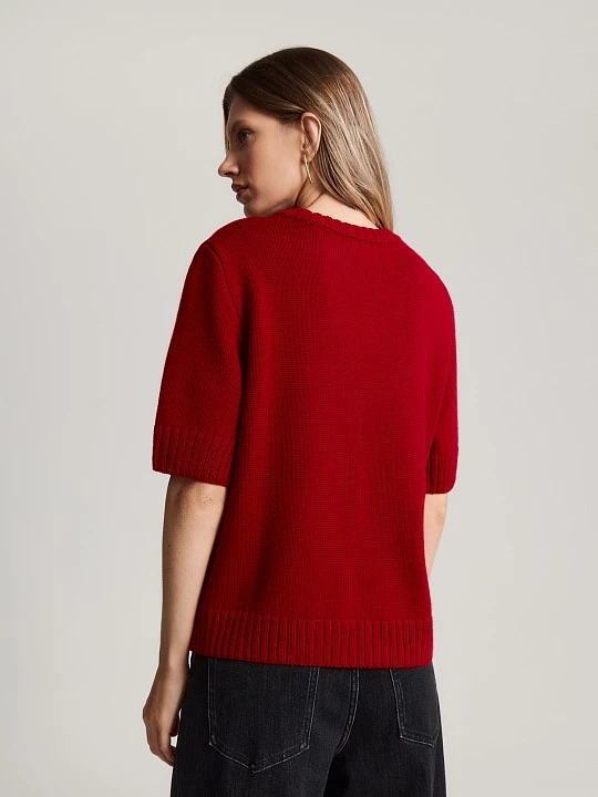 Вязаный джемпер с коротким рукавом из шерсти мериноса Elis арт. JM0101V6