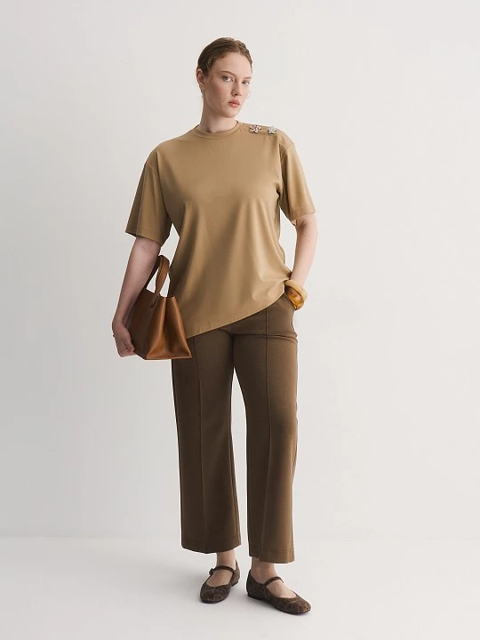 Брюки из трикотажа на основе переработанного полиэстера и хлопка Lalis арт. TR0539K