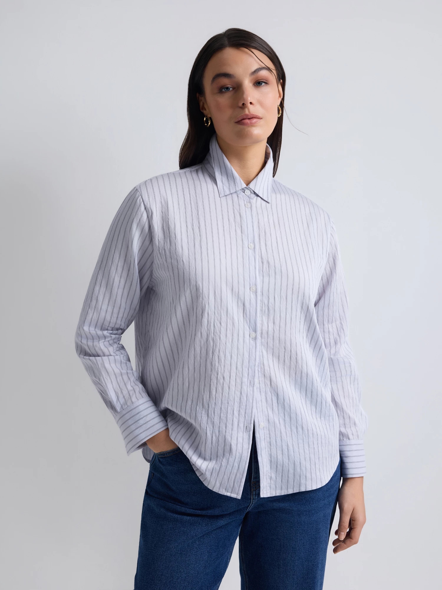 Рубашка в полоску из легкой вискозной ткани Lalis арт. BL1989Y1