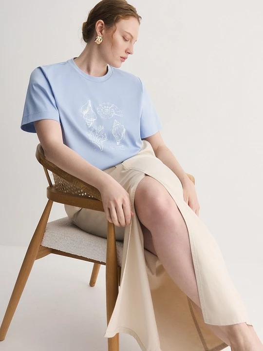 Футболка из хлопкового трикотажа с принтом Lalis арт. TS0125K7