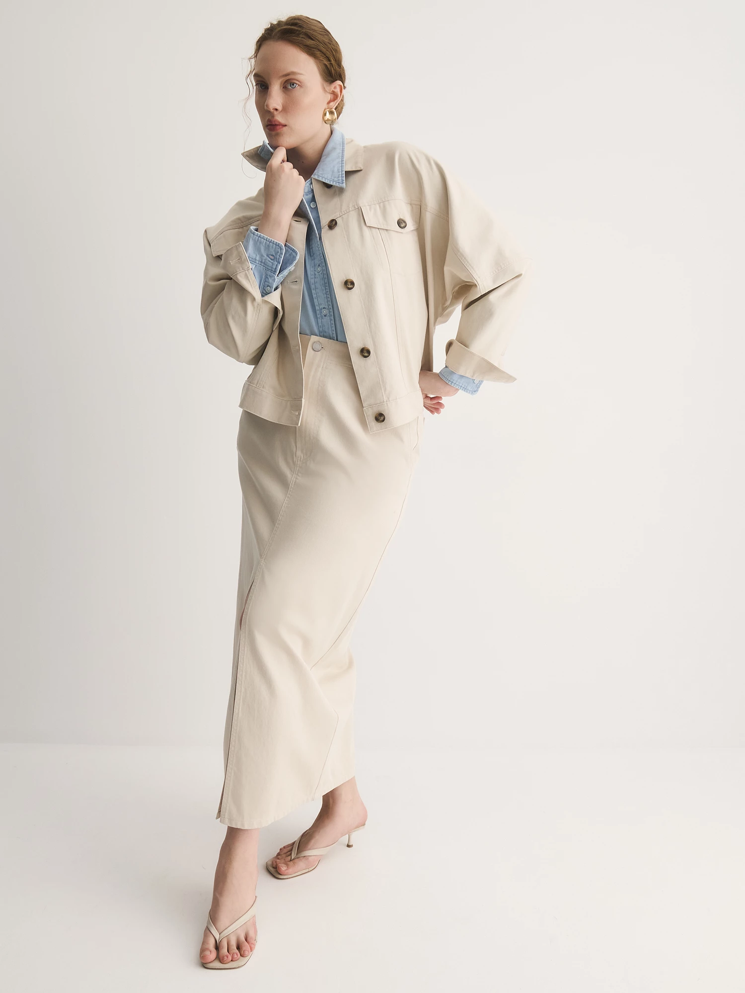 Прямая юбка из лиоцелла и хлопка Lalis арт. SK0662R