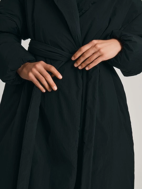 Длинный теплый пуховик с поясом Elis арт. PH0066Y1