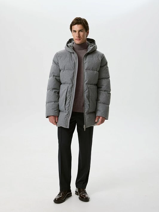 Удлиненная куртка из плащевки с визуальным эффектом текстиля 20line арт. IPH0039