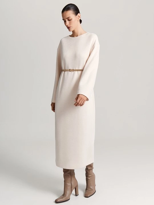 Прямое трикотажное платье с ремнем Elis арт. DR0966K